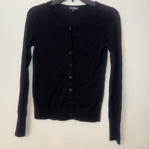 Express Black Button-Up Cardigan